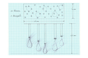 schetsontwerp druppel lichtinstallatie
